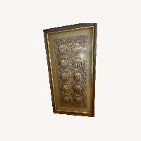 Framed Burmese Silk Elephant Tapestry