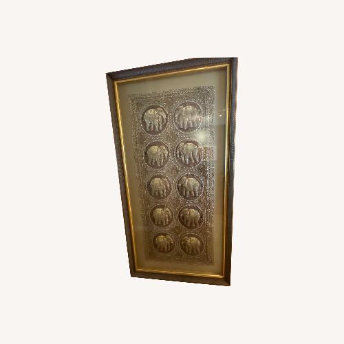 Used Framed Burmese Silk Elephant Tapestry for sale on AptDeco