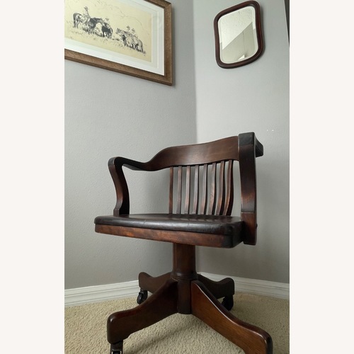 Used Antique Law Office Wooden Swivle Chair   for sale on AptDeco
