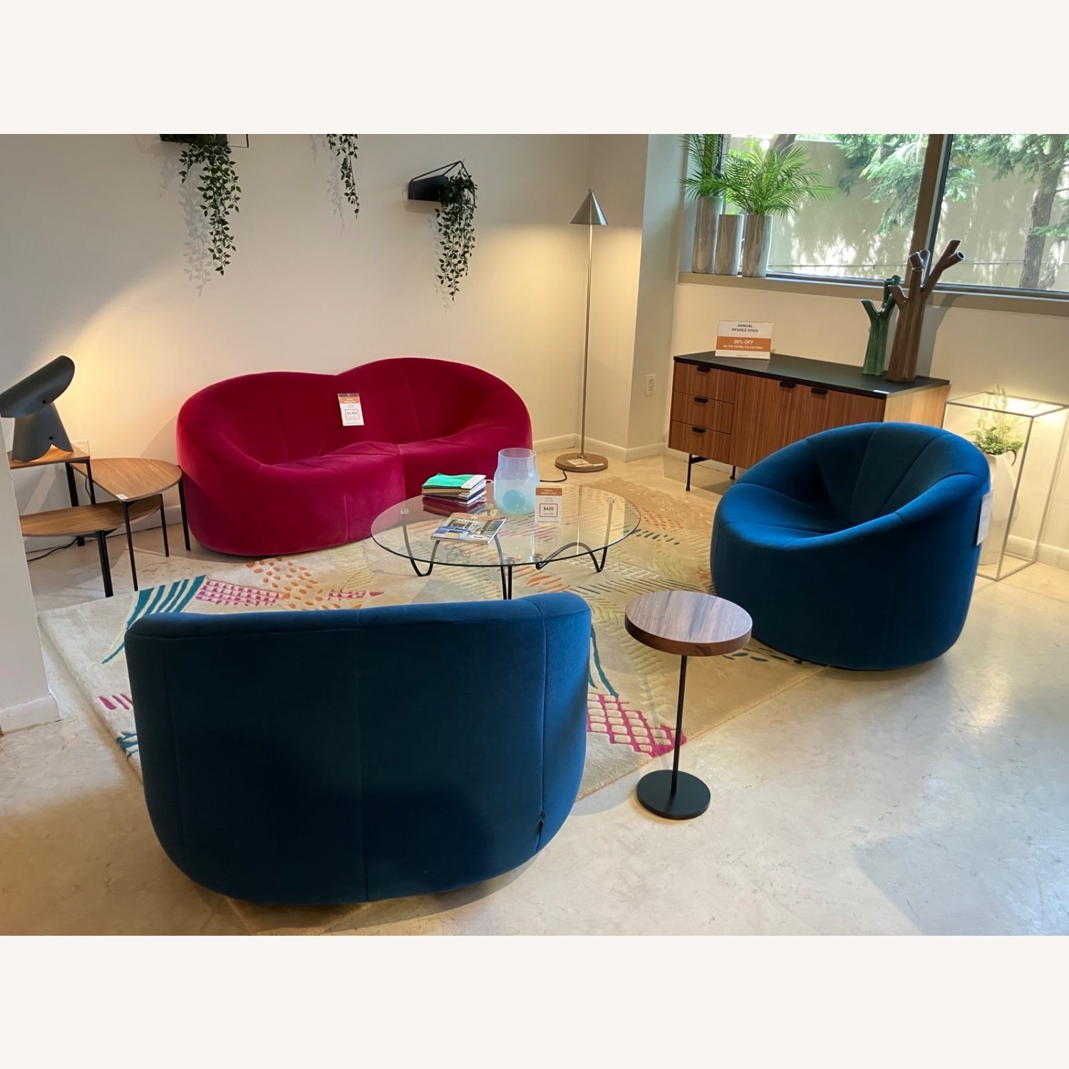 Ligne Roset Pink Velvet Pumpkin Loveseat - image-9