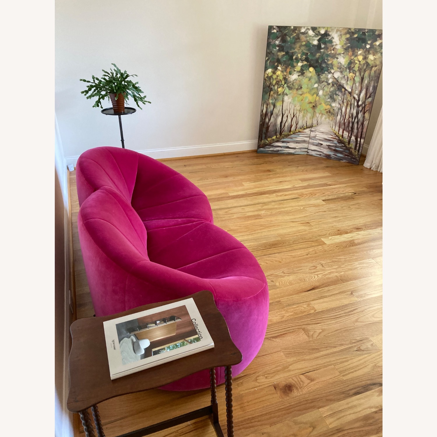 Ligne Roset Pink Velvet Pumpkin Loveseat - image-3