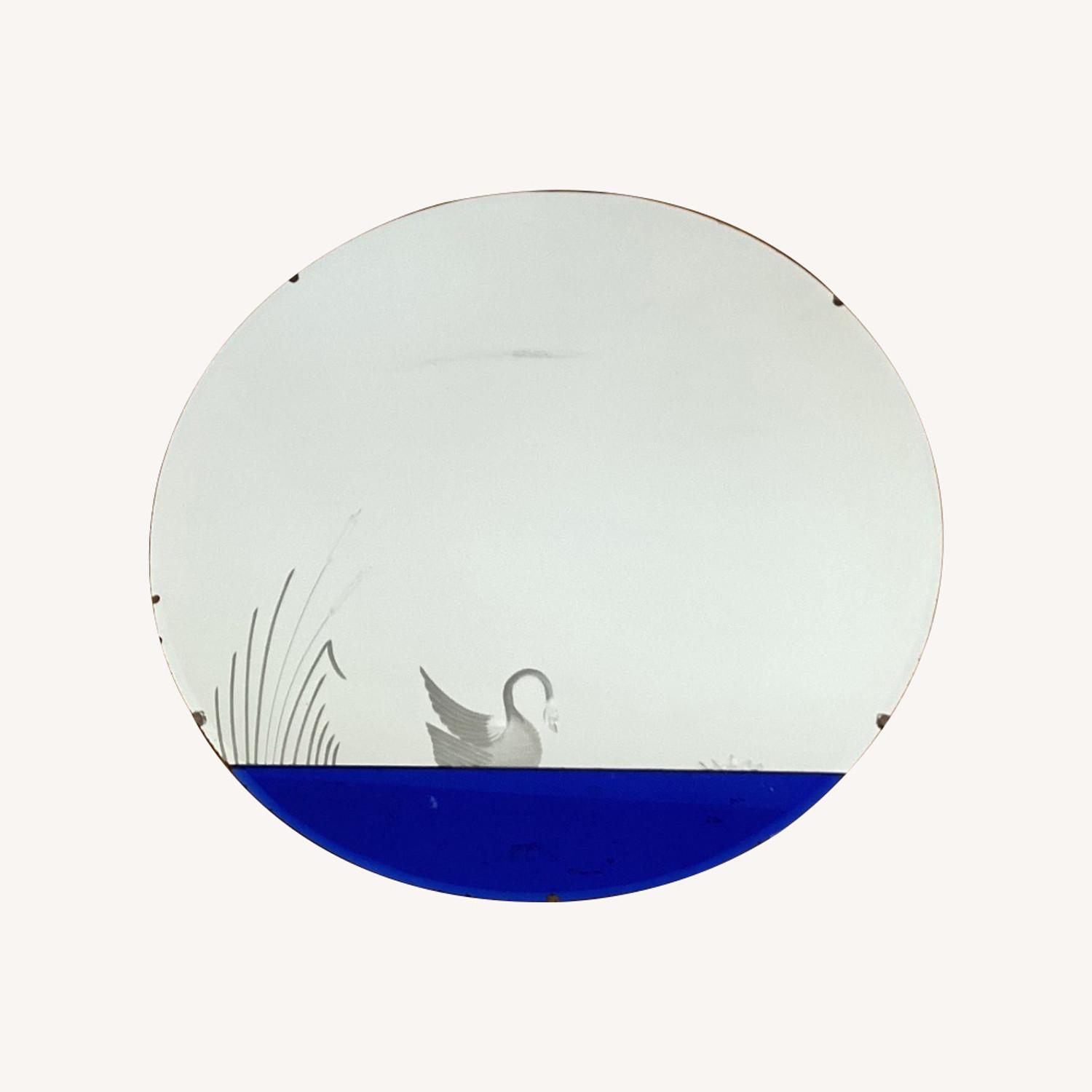 Cobalt Blue Swan Mirror - image-0