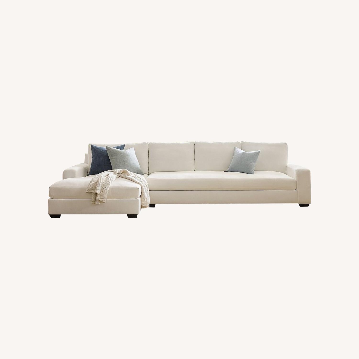 Pottery Barn Big Sur Sofa w Chaise White 124”W - image-0