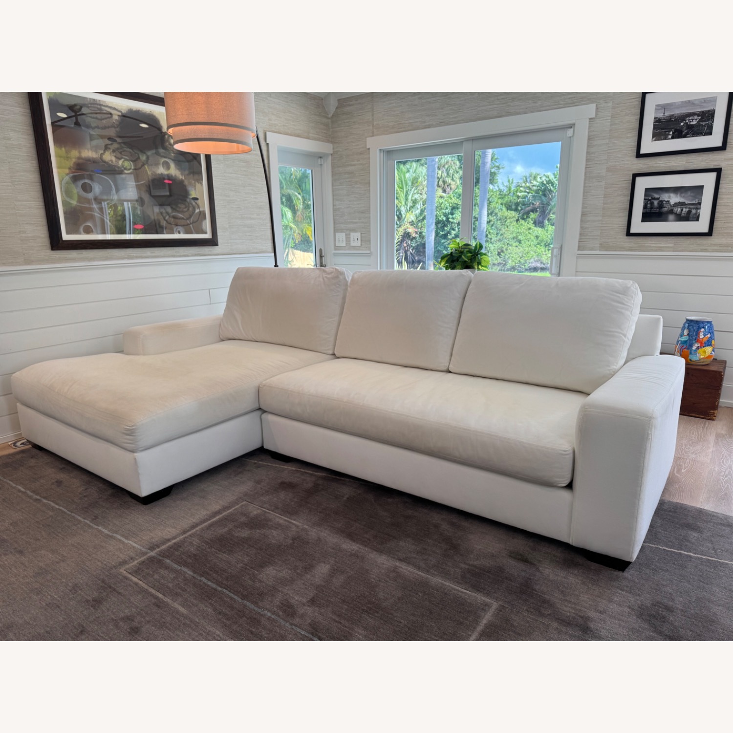 Pottery Barn Big Sur Sofa w Chaise White 124”W - image-1