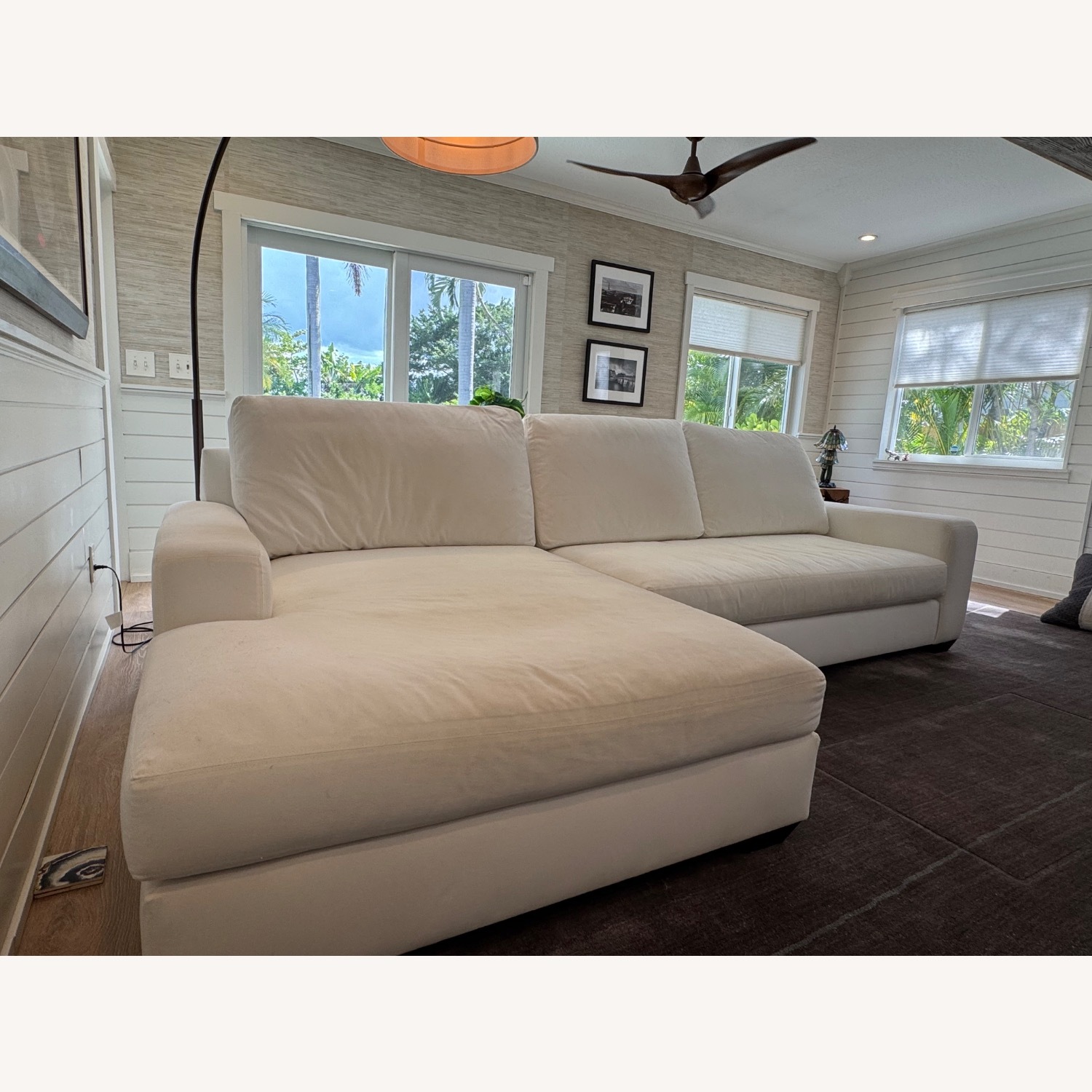Pottery Barn Big Sur Sofa w Chaise White 124”W - image-5