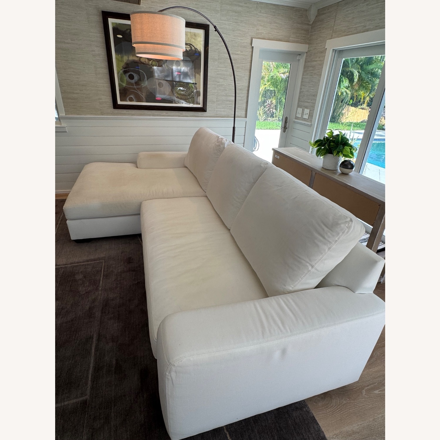 Pottery Barn Big Sur Sofa w Chaise White 124”W - image-2