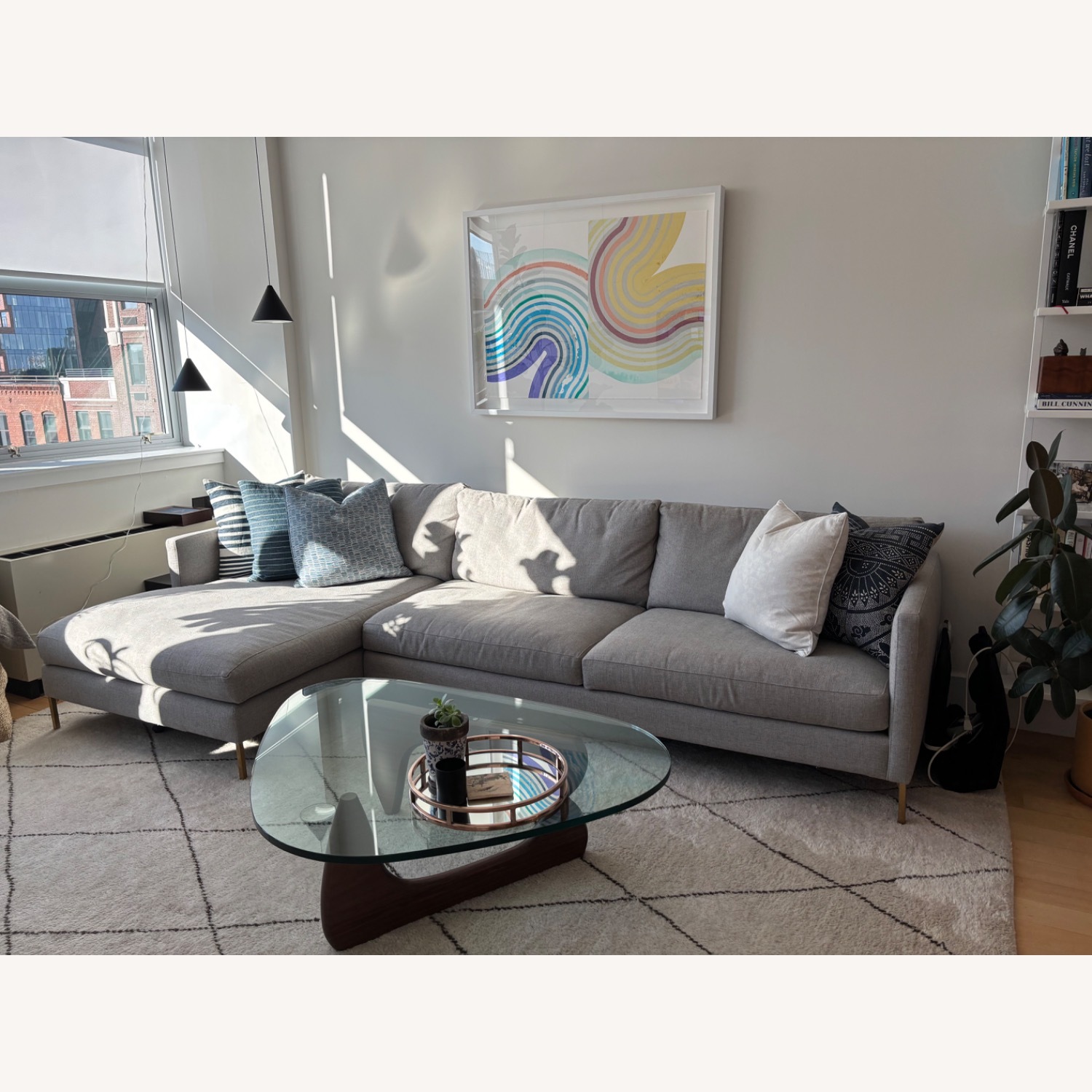 ABC Carpet Cobble Hill Gray Sectional Sofa - image-0