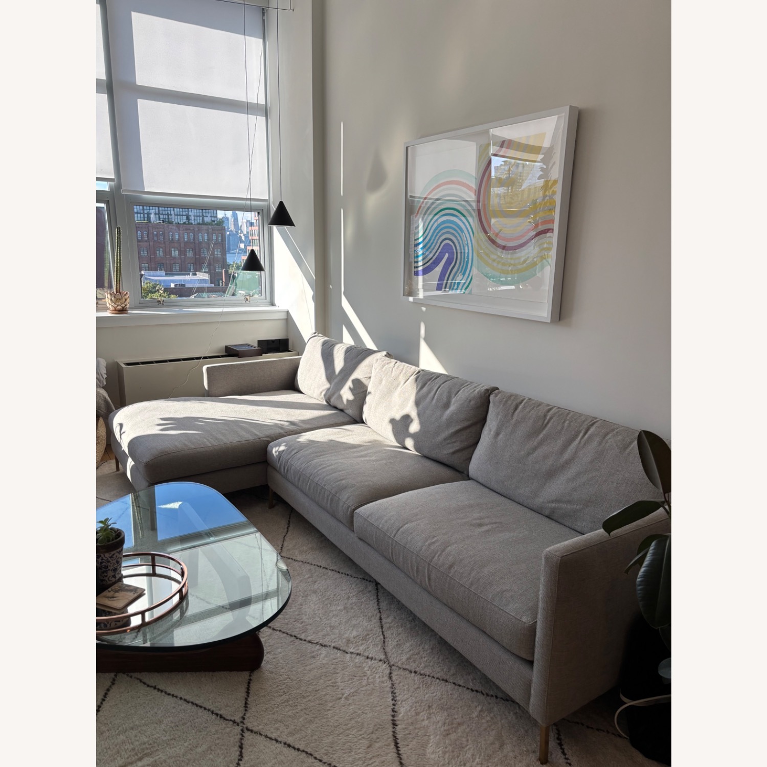 ABC Carpet Cobble Hill Gray Sectional Sofa - image-1