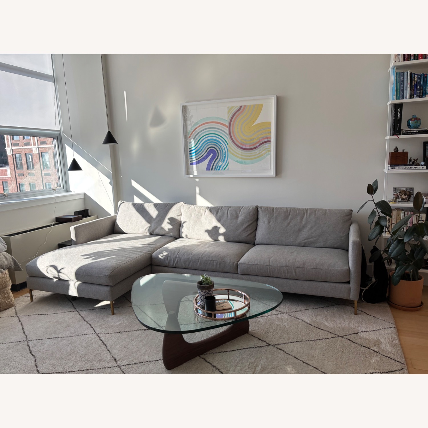 ABC Carpet Cobble Hill Gray Sectional Sofa - image-2