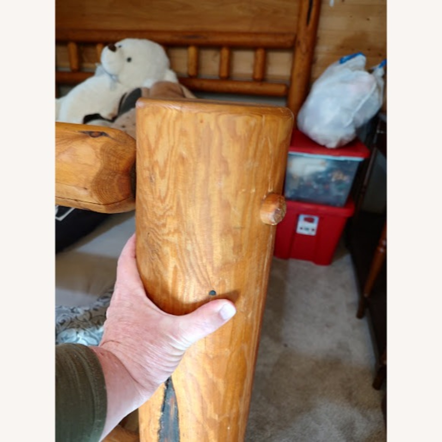 Hand Carved Cedar Head Foot - image-4