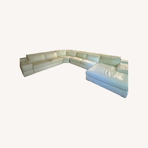 Used White Leather Couch for sale on AptDeco