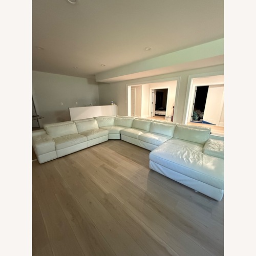 Used White Leather Couch for sale on AptDeco