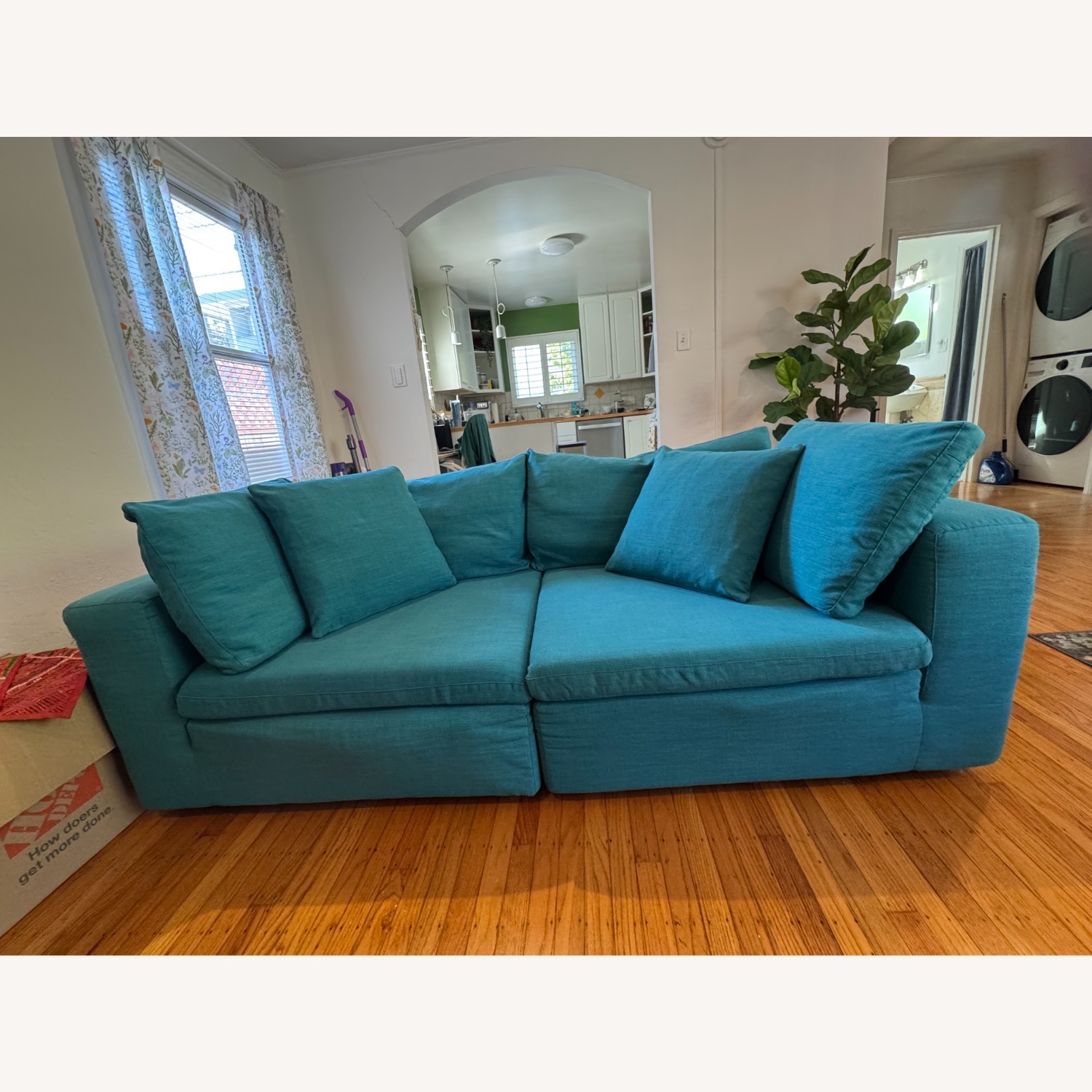 Blue Mid-Century Modern Sofa - image-2