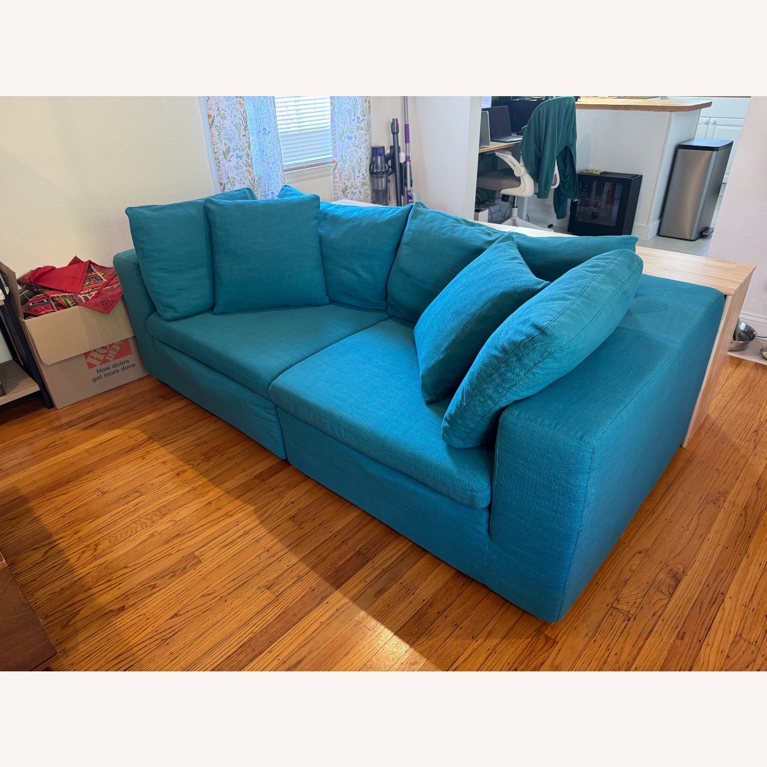Blue Mid-Century Modern Sofa - image-3