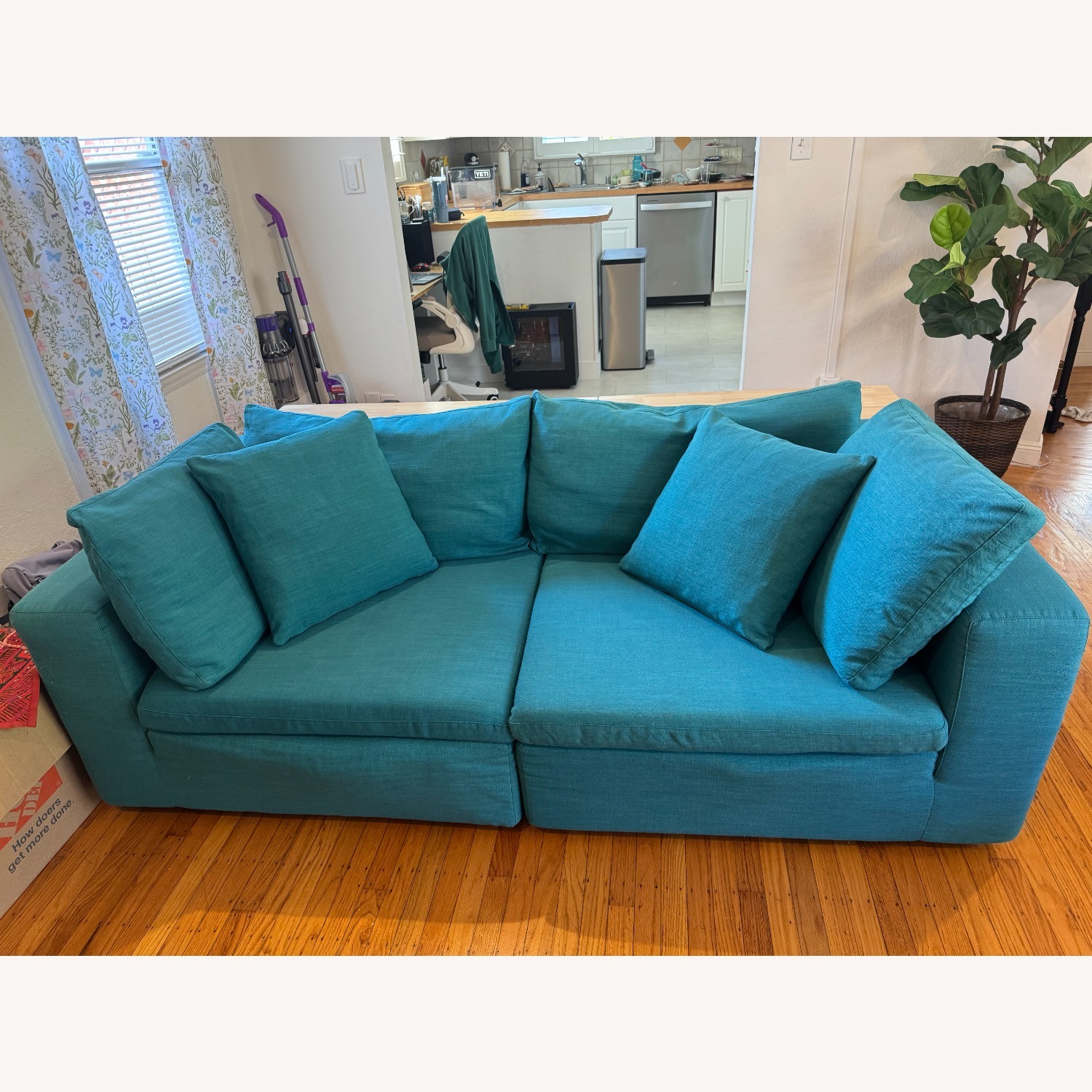 Blue Mid-Century Modern Sofa - image-1