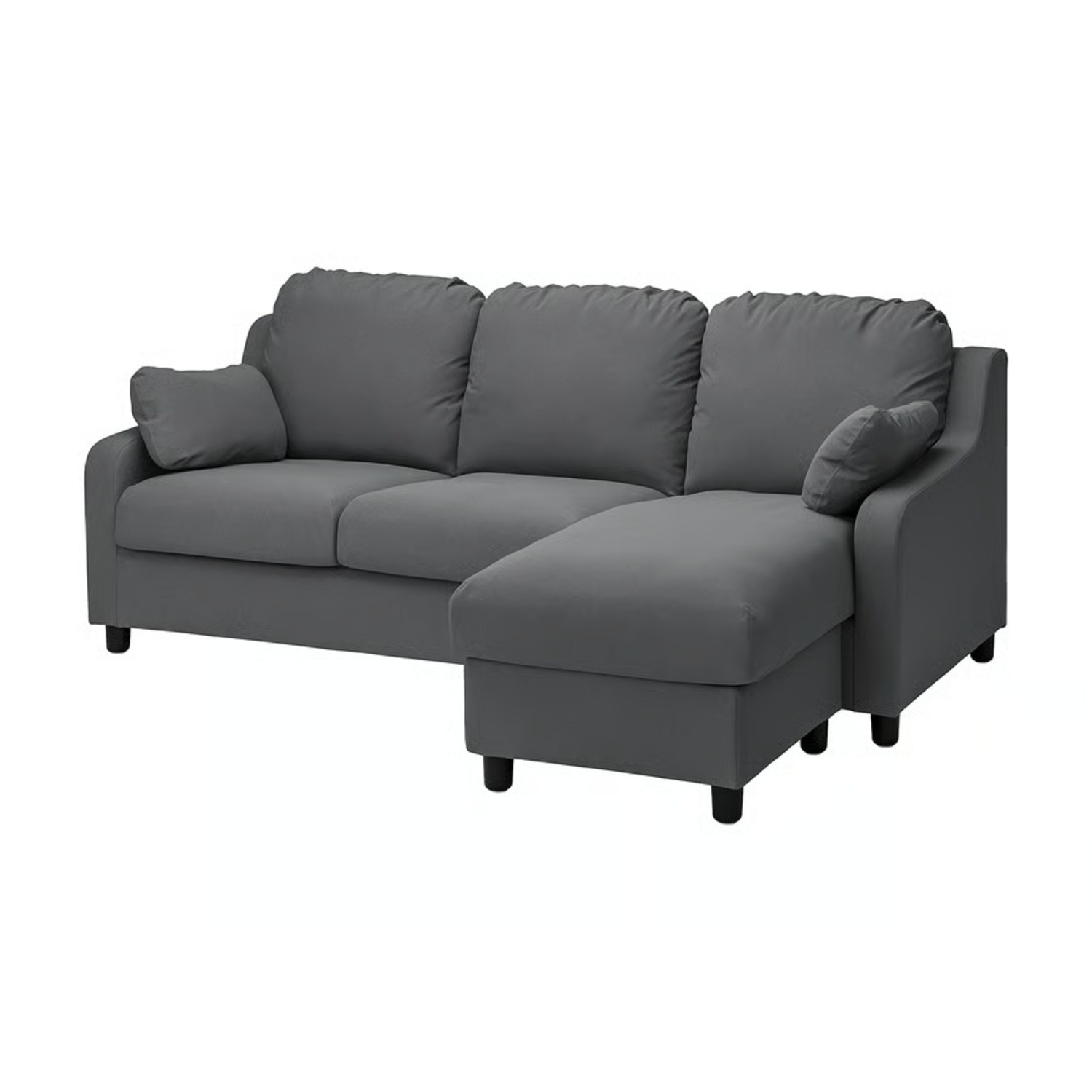 IKEA VINLIDEN Dark Gray Sofa with Chaise - image-0
