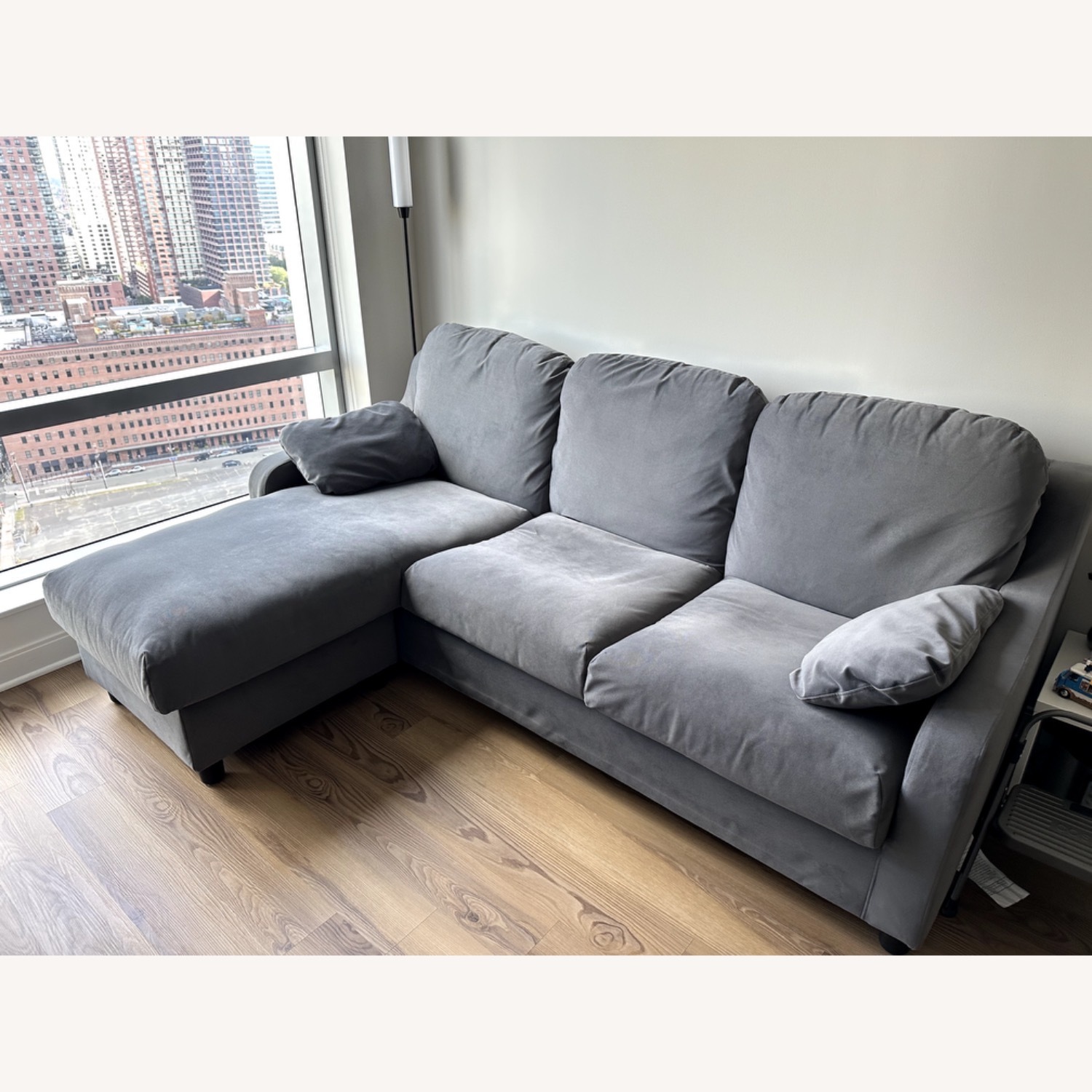 IKEA VINLIDEN Dark Gray Sofa with Chaise - image-2