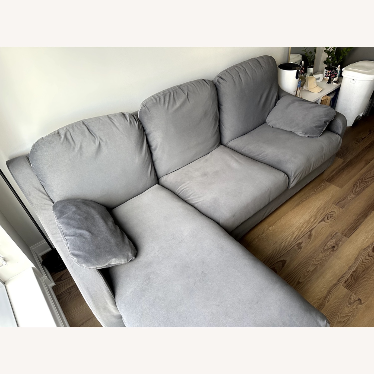 IKEA VINLIDEN Dark Gray Sofa with Chaise - image-3