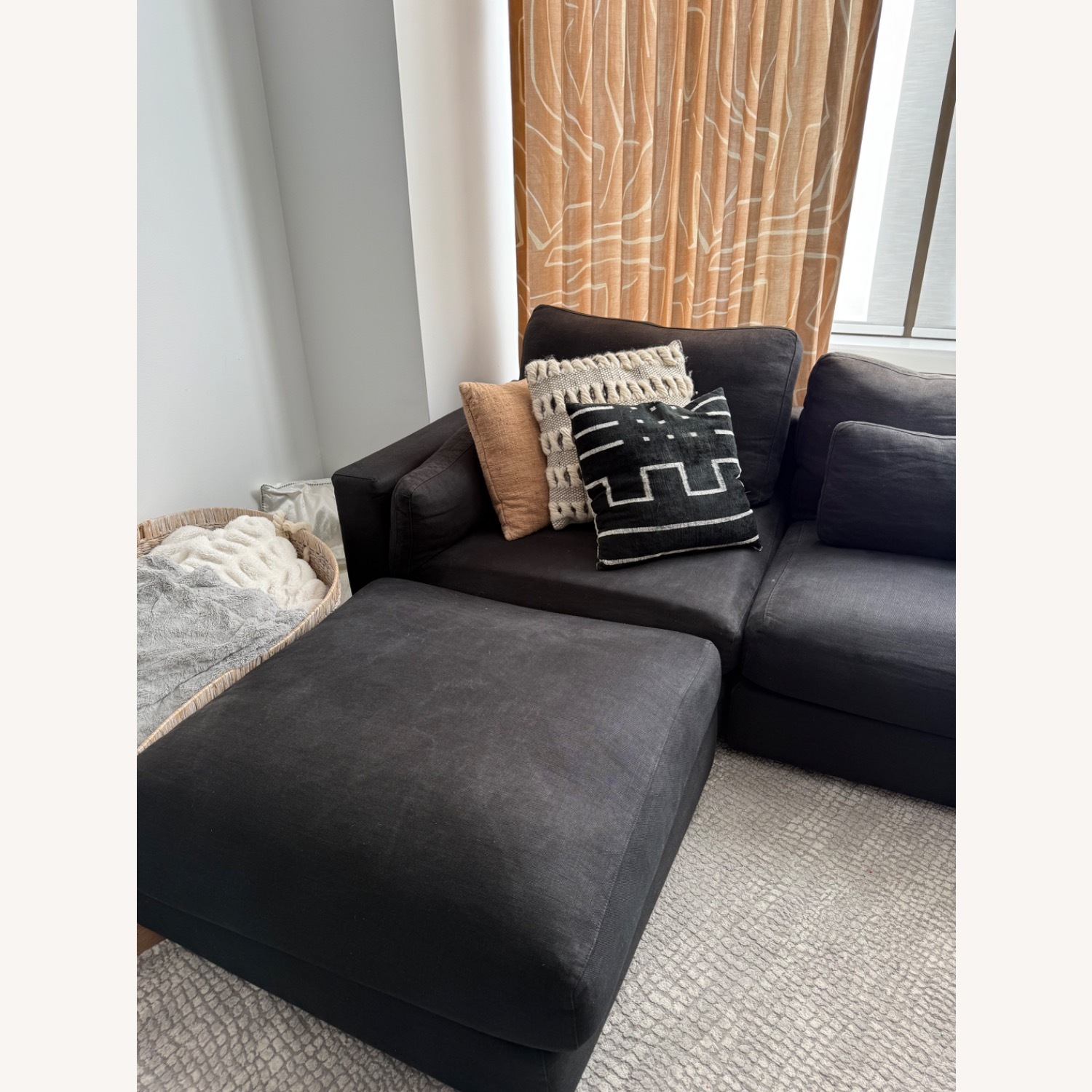 Restoration Hardware Lugano Sofa Black - image-3