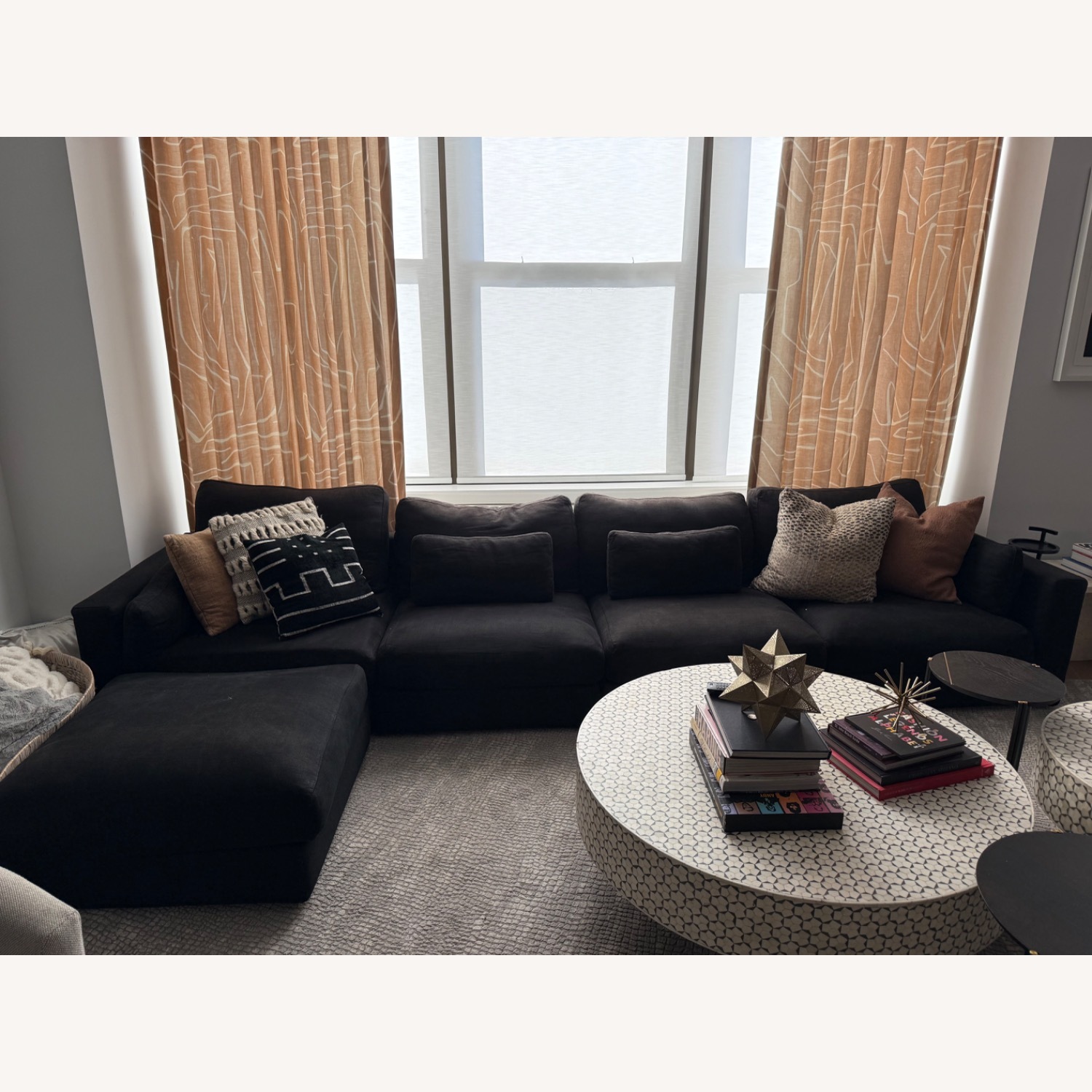 Restoration Hardware Lugano Sofa Black - image-1