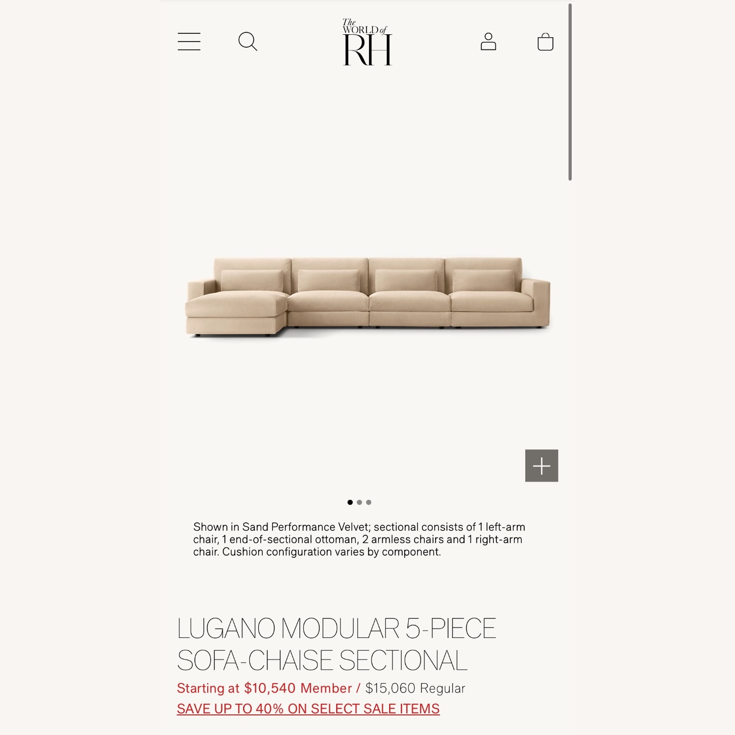 Restoration Hardware Lugano Sofa Black - image-5