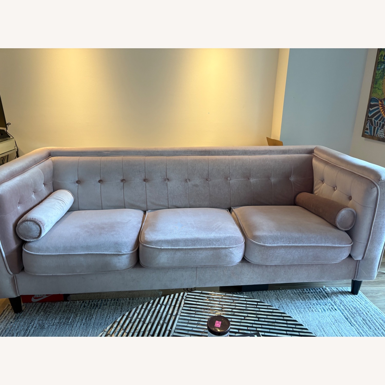 Wayfair Crystal City Pink Velvet Sofa - image-2