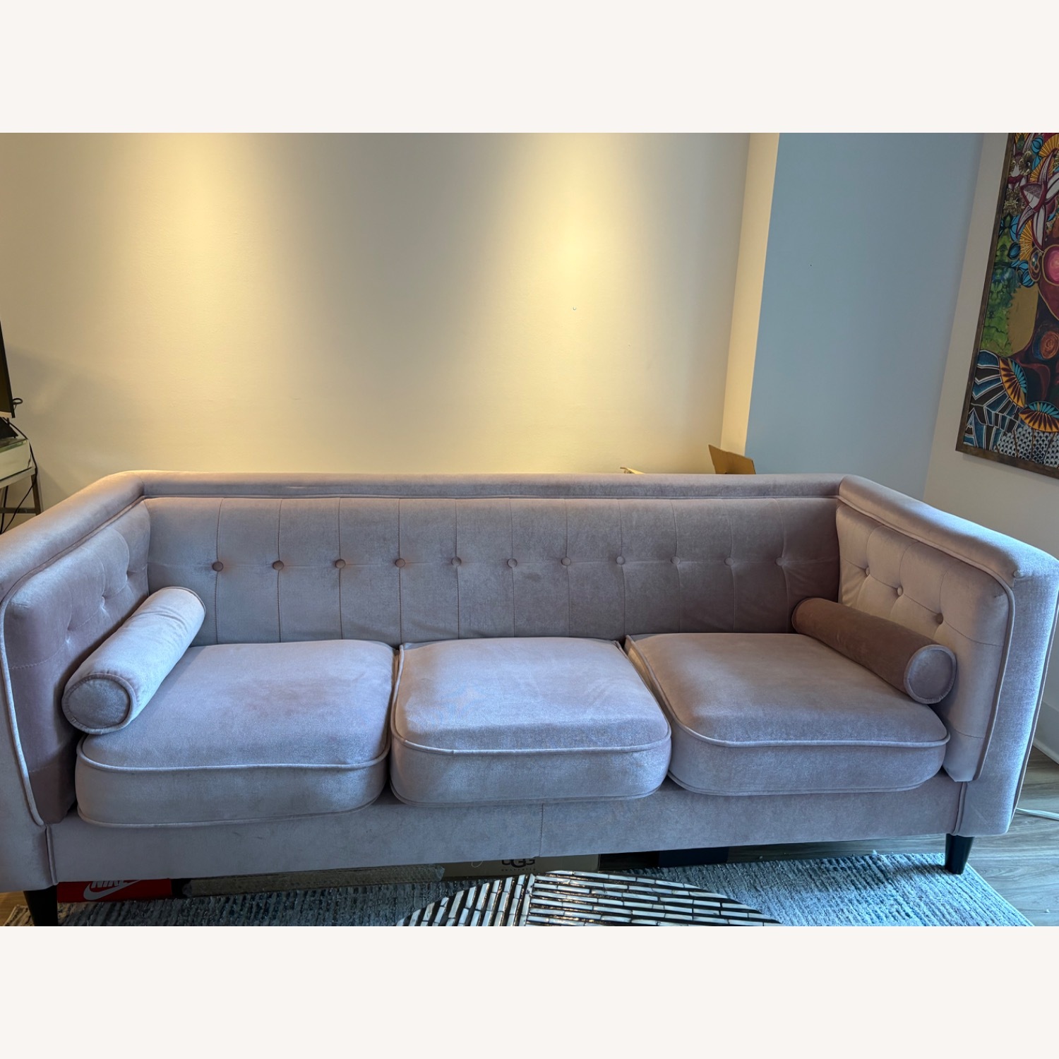 Wayfair Crystal City Pink Velvet Sofa - image-1