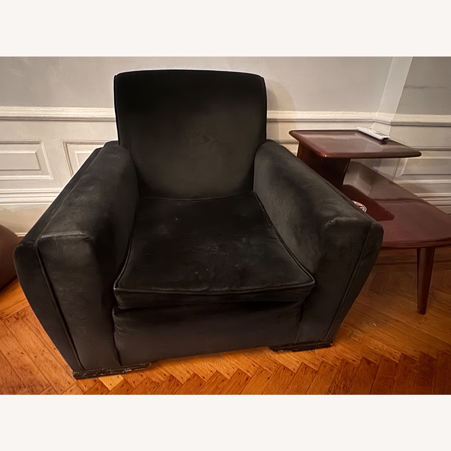 Navy Deco Velvet Arm Chairs - image-2