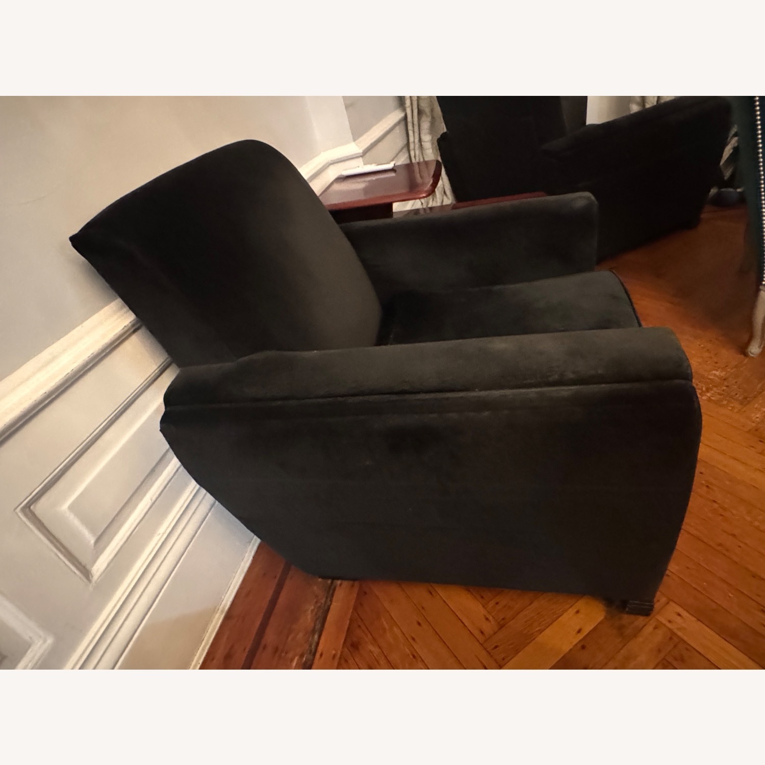 Navy Deco Velvet Arm Chairs - image-4