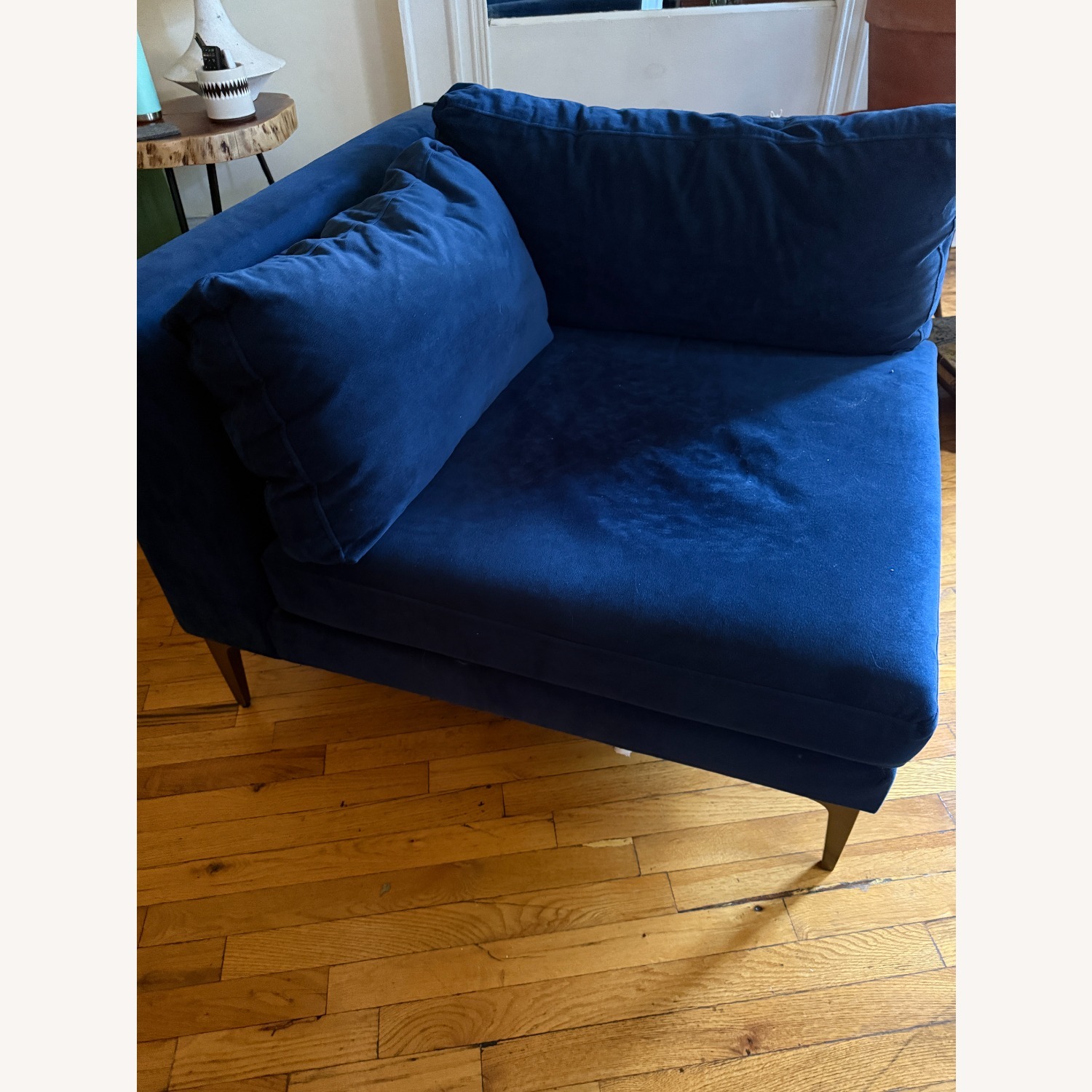 Andes Dark Blue Cozy Corner Chair - image-2