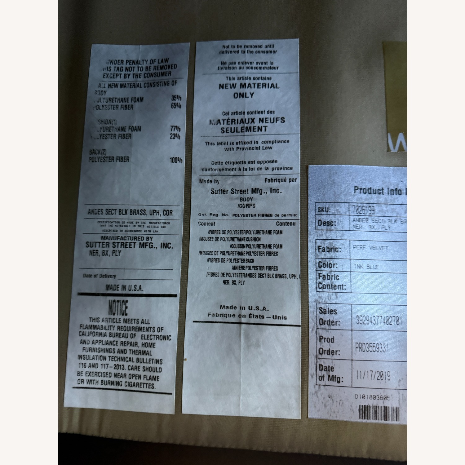 Andes Dark Blue Cozy Corner Chair - image-4