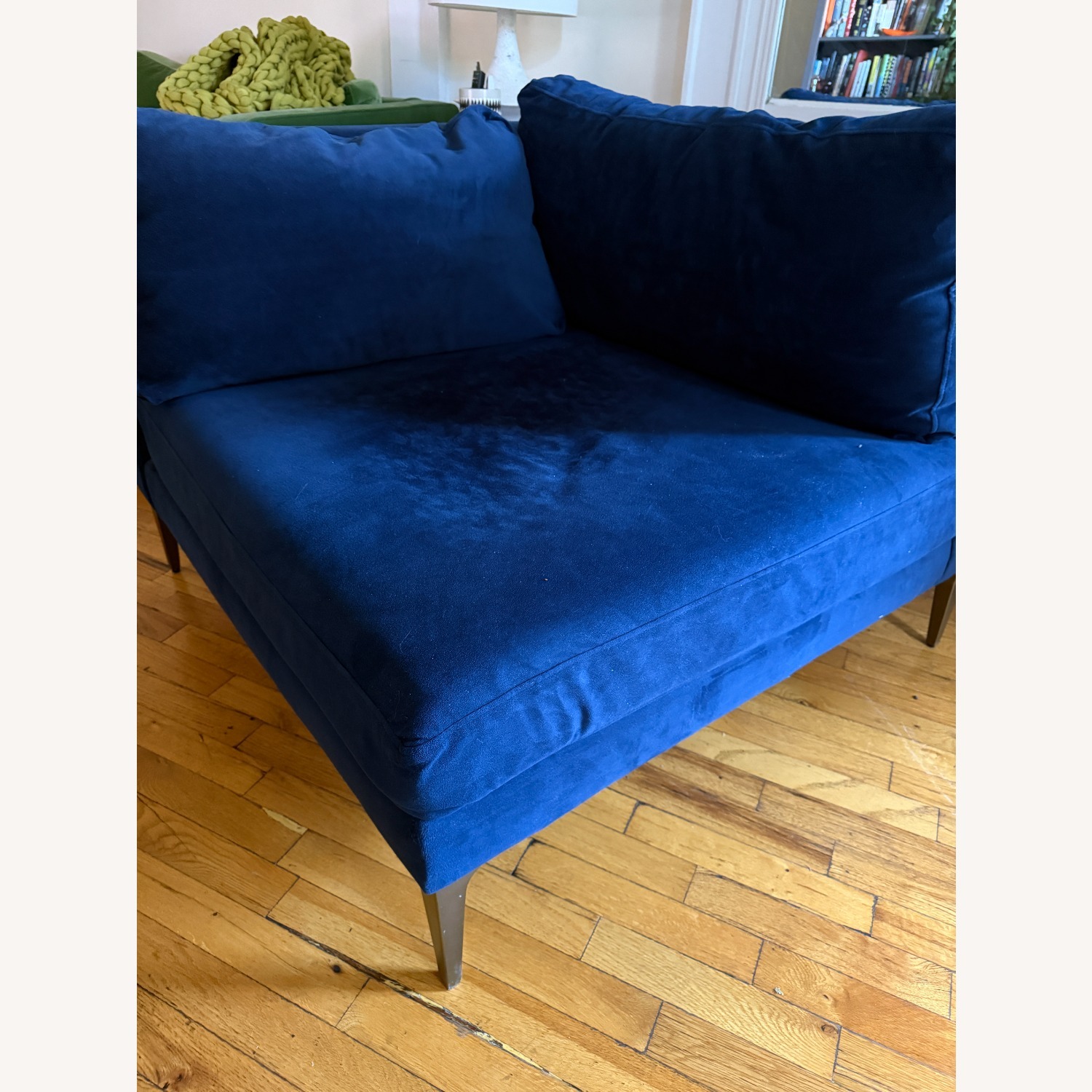 Andes Dark Blue Cozy Corner Chair - image-3