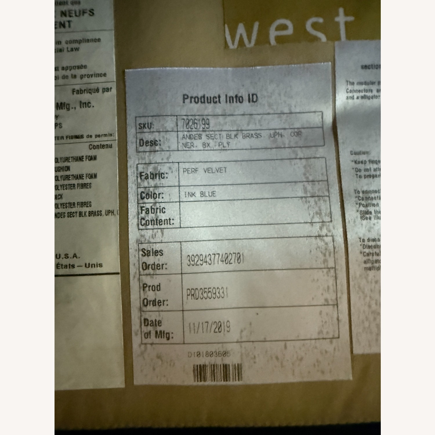 Andes Dark Blue Cozy Corner Chair - image-5