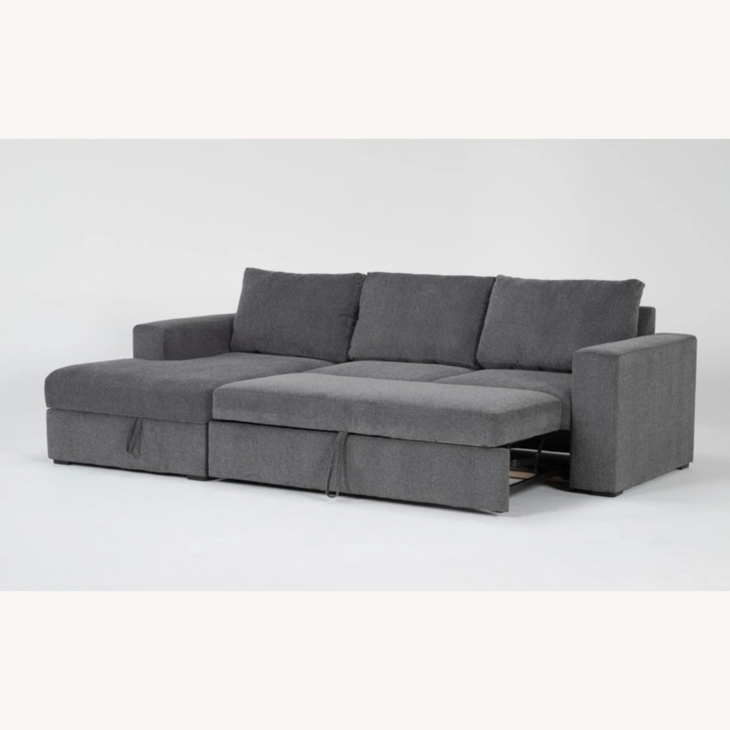 Living Spaces Sebastian Slate Grey Fabric 111" 2 Piece - image-0