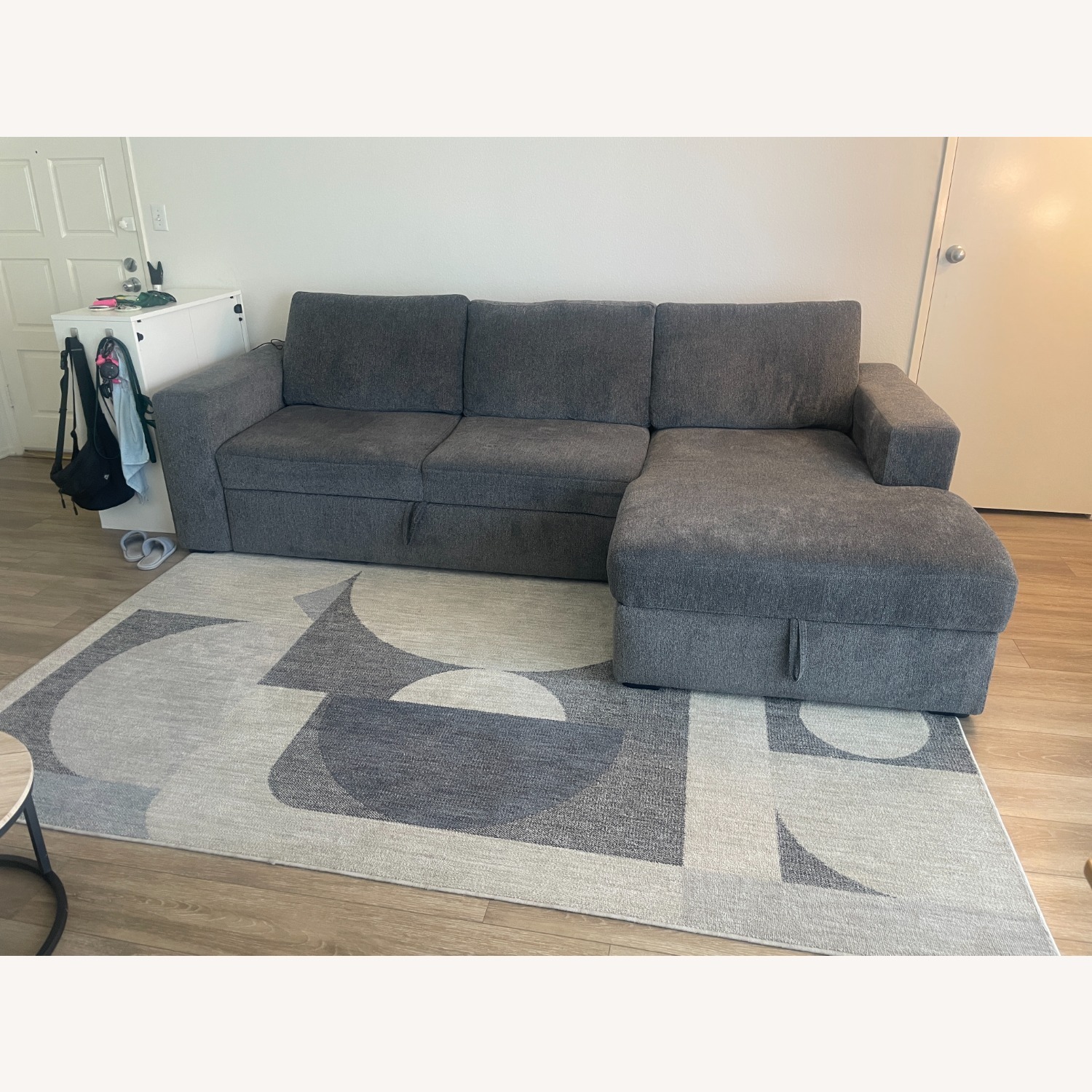 Living Spaces Sebastian Slate Grey Fabric 111" 2 Piece - image-1