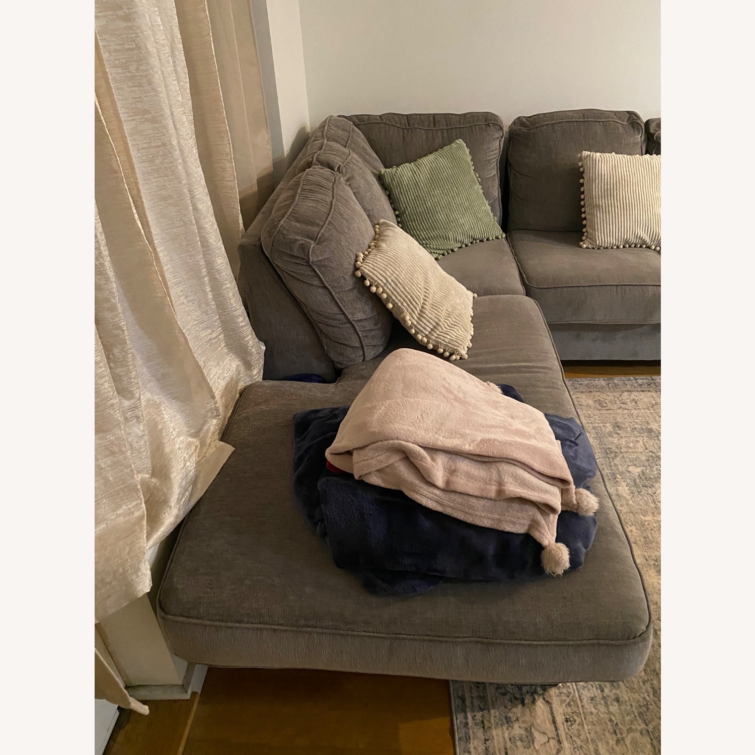 Dark Grey Big Comfy Couch - image-4