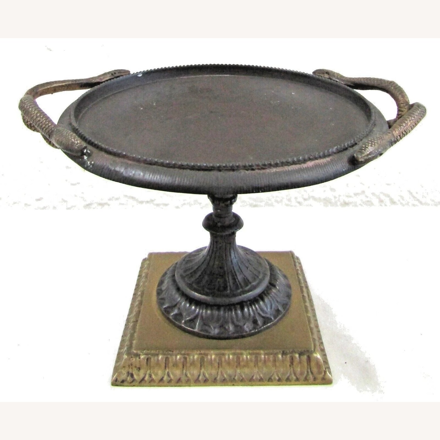 Mid-Century Italian Bronze Tazza Candle Holder - image-1