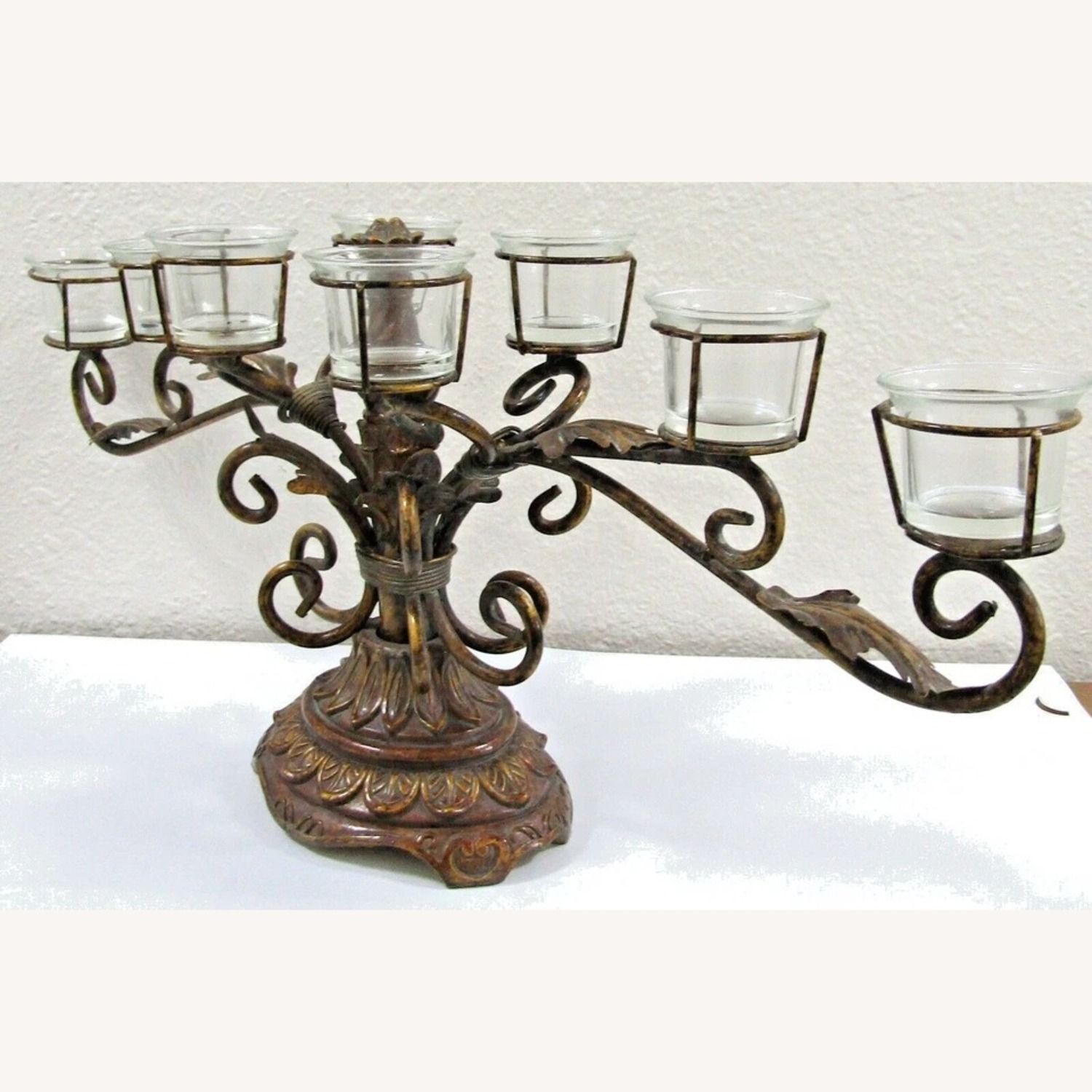 Vintage 8-Piece Centerpiece Metal Candle Holder - image-6