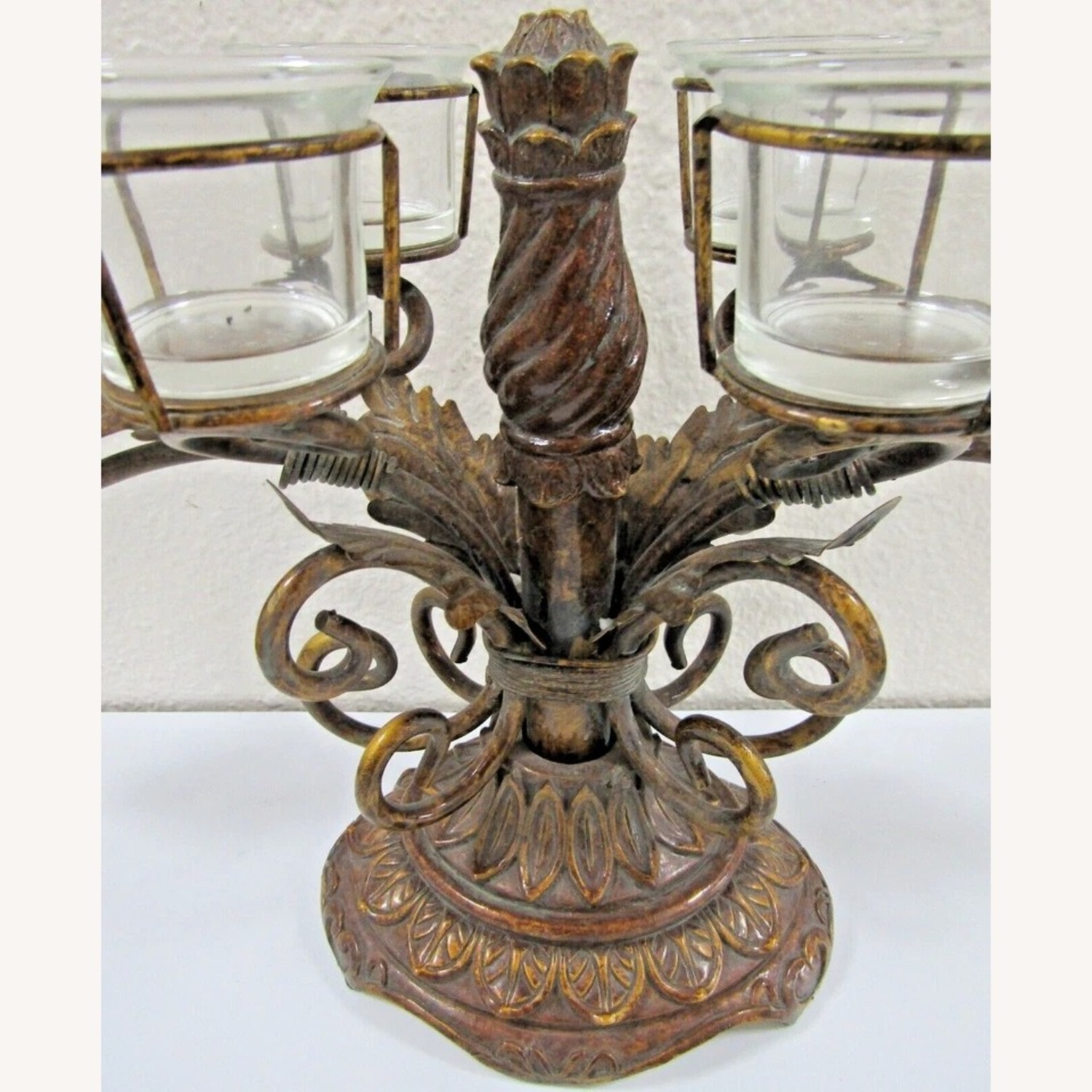 Vintage 8-Piece Centerpiece Metal Candle Holder - image-2