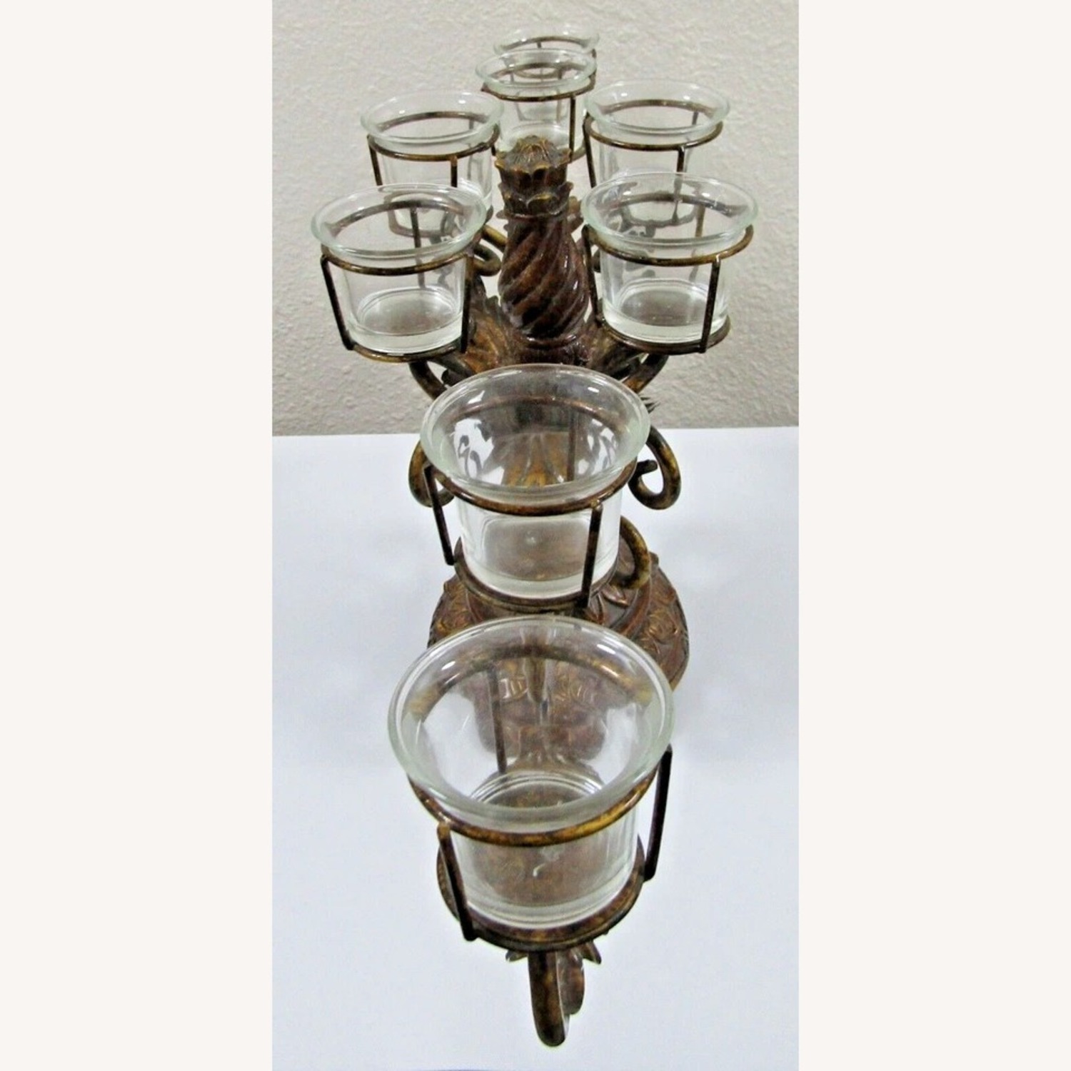 Vintage 8-Piece Centerpiece Metal Candle Holder - image-8