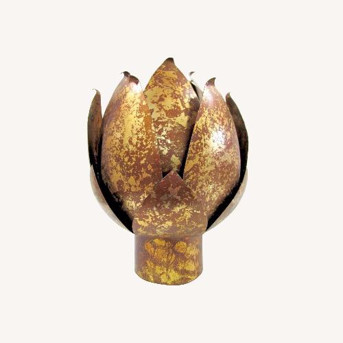 Used Pair Mid-Century Mod Brass Lotus Candle Holders for sale on AptDeco