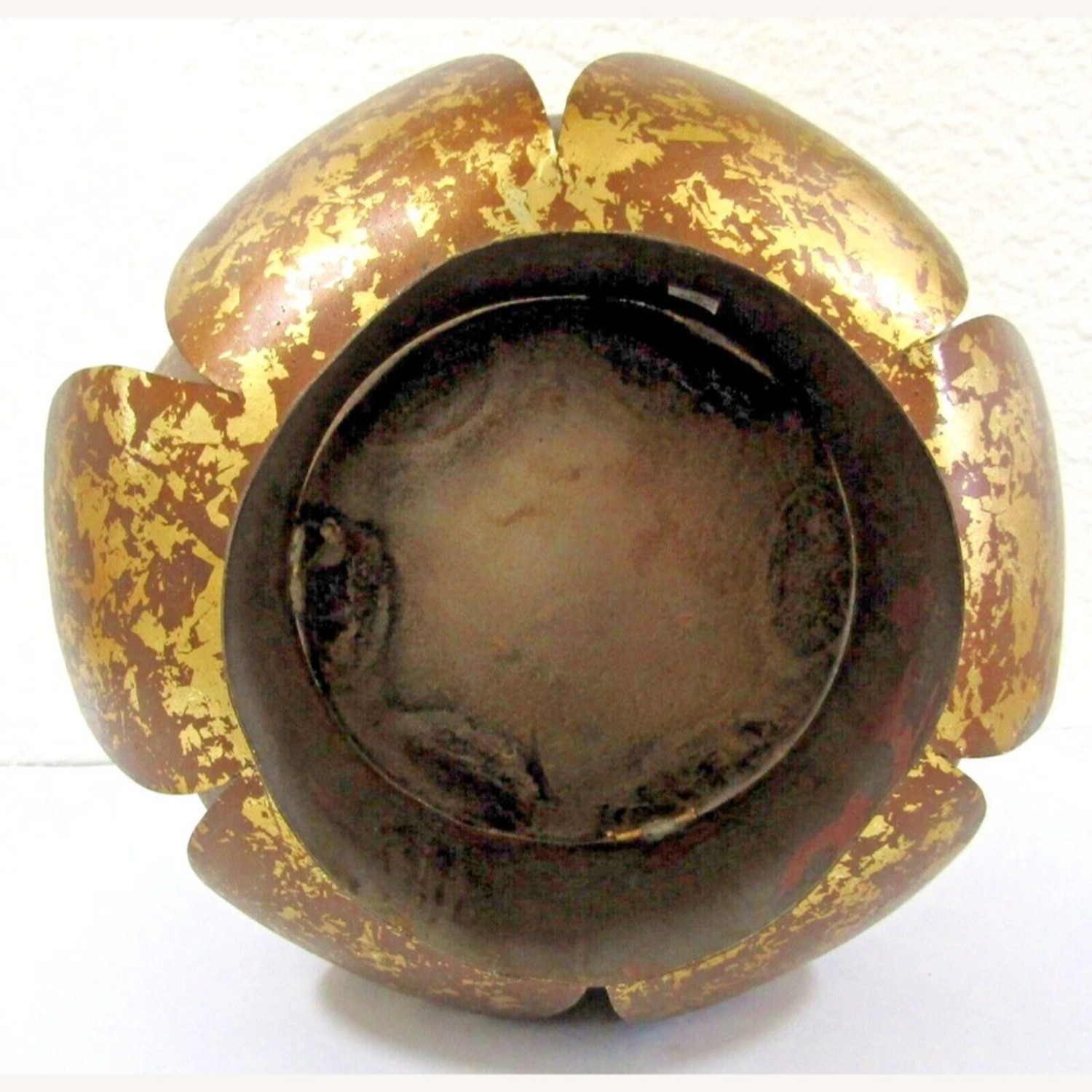 Pair Mid-Century Mod Brass Lotus Candle Holders - image-8