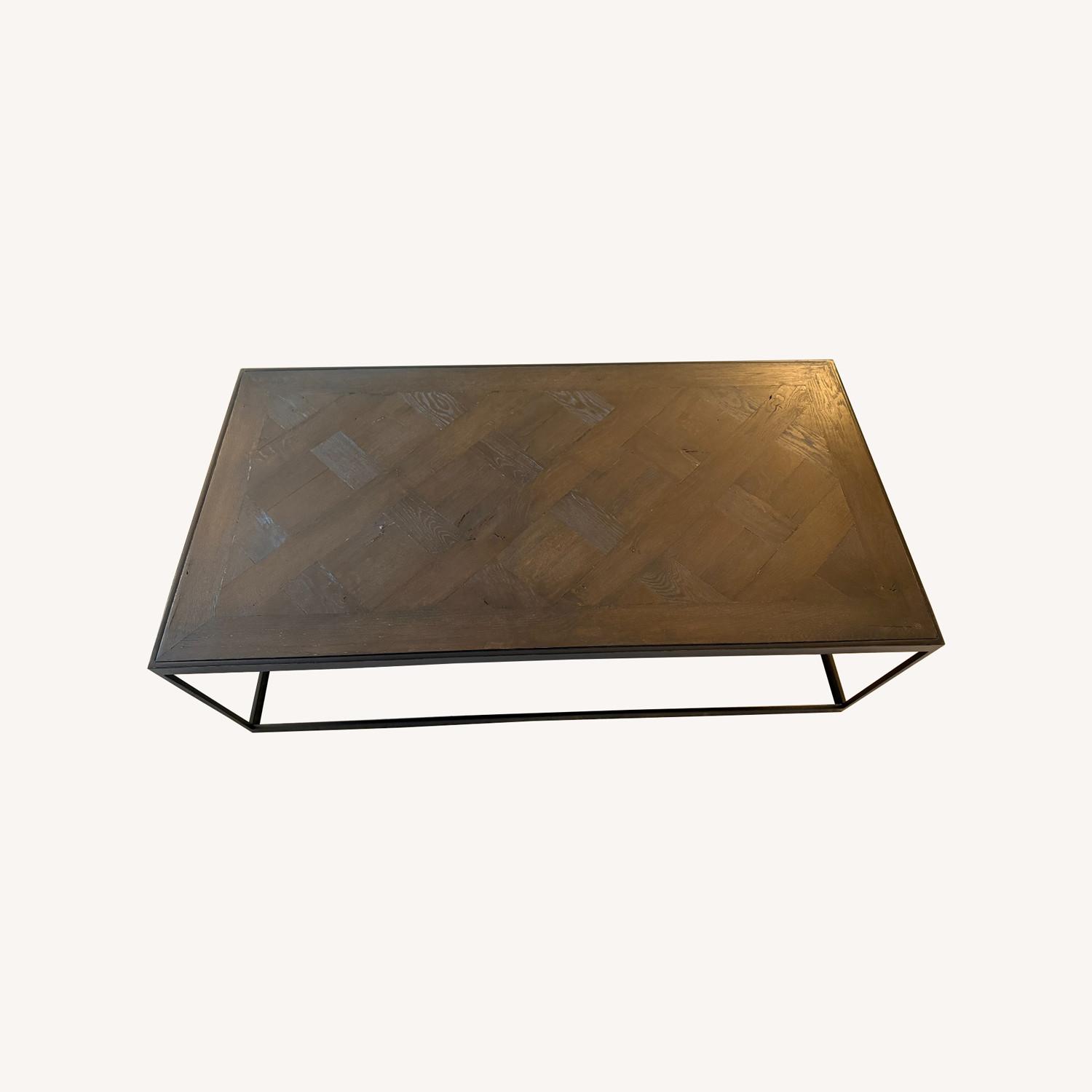 Restoration Hardware Reclaimed Russian Oak Parquet Coffee Table - image-0