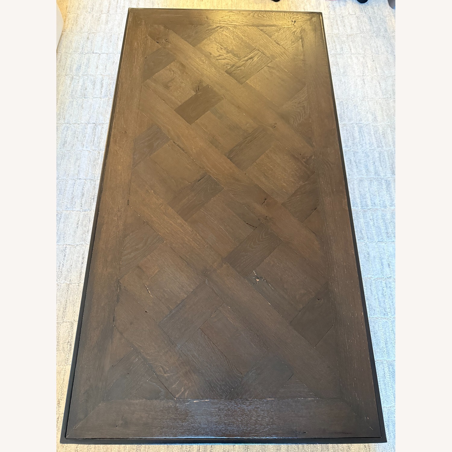 Restoration Hardware Reclaimed Russian Oak Parquet Coffee Table - image-1