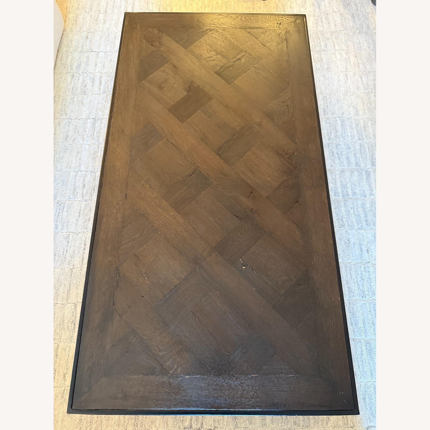 Restoration Hardware Reclaimed Russian Oak Parquet Coffee Table - image-4