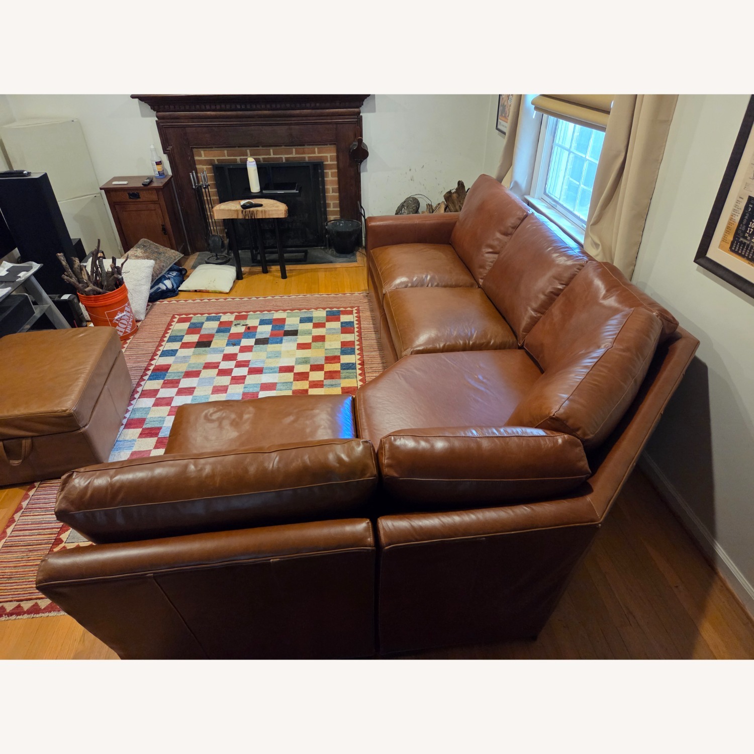 Crate & Barrel Axis Leather Sectional - image-6