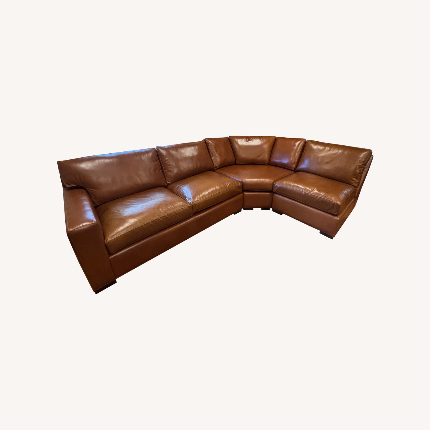Crate & Barrel Axis Leather Sectional - image-0