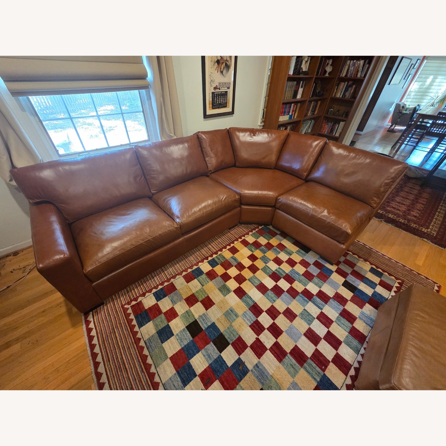 Crate & Barrel Axis Leather Sectional - image-1