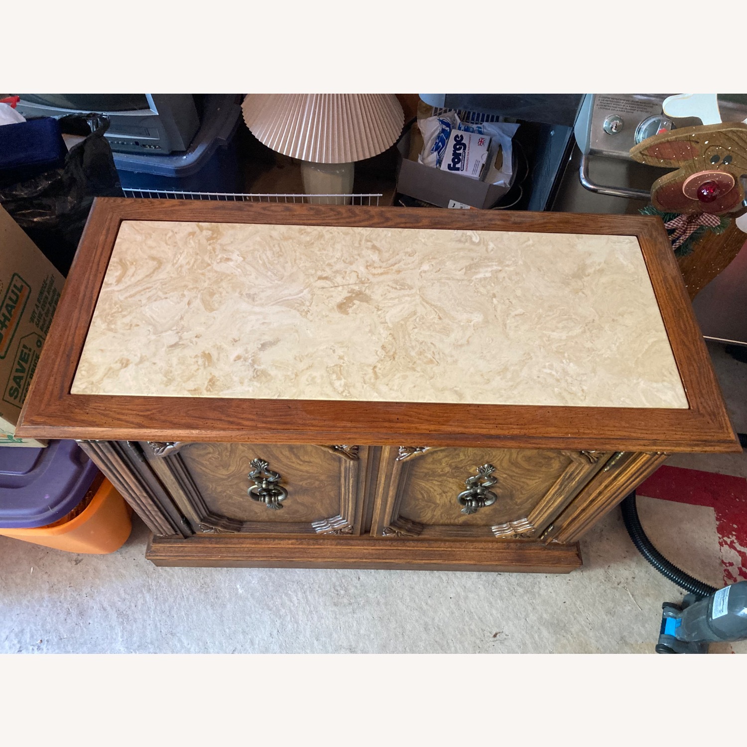 Vintage Marble Top Bar Cart  - image-2