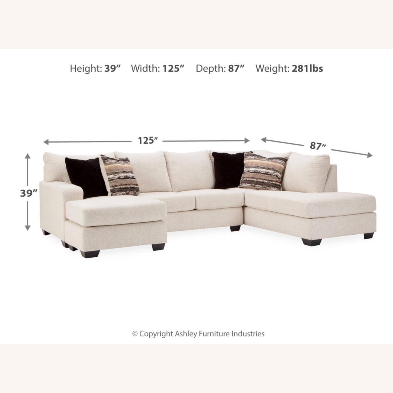 Cambri 2-Piece Sectional with Chaise – Snow - image-2
